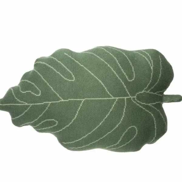 Knitted Cushion Baby Leaf