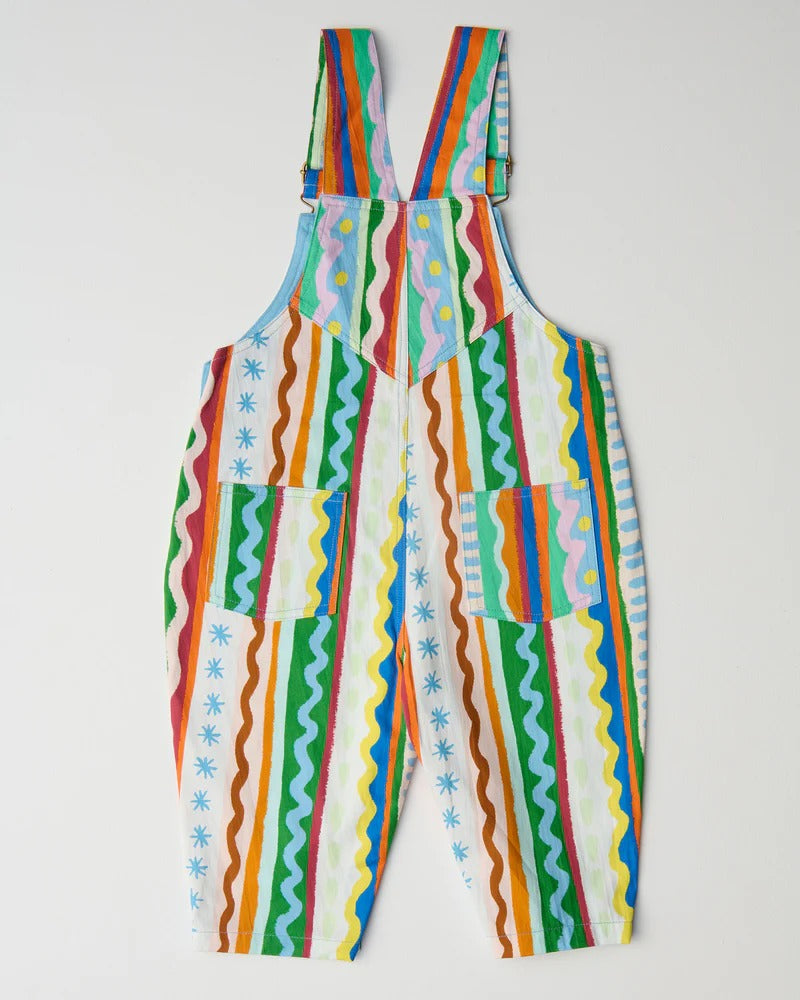 Beach Patterns Baby Cotton Drill Overalls