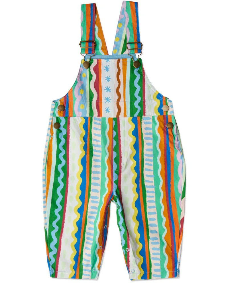 Beach Patterns Baby Cotton Drill Overalls