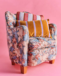 Thumbnail for Pecan Pie Stripe Velvet Rectangle Cushion