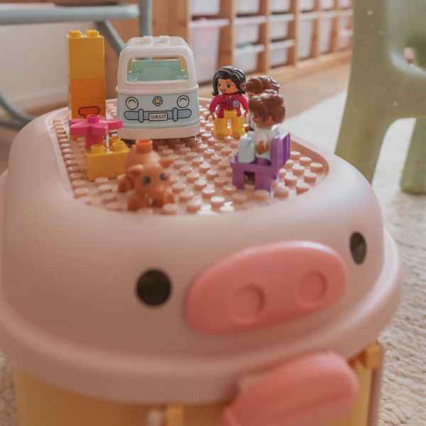 Yellow & Pink Pig Ride a Long Storage