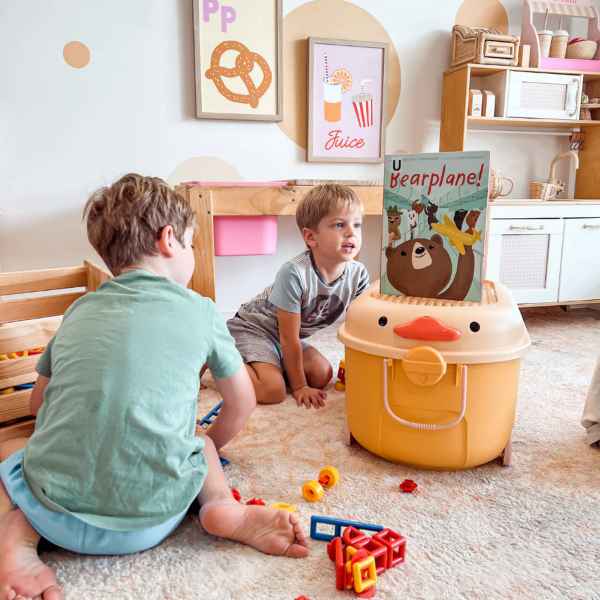 Yellow & Pink Pig Ride a Long Storage