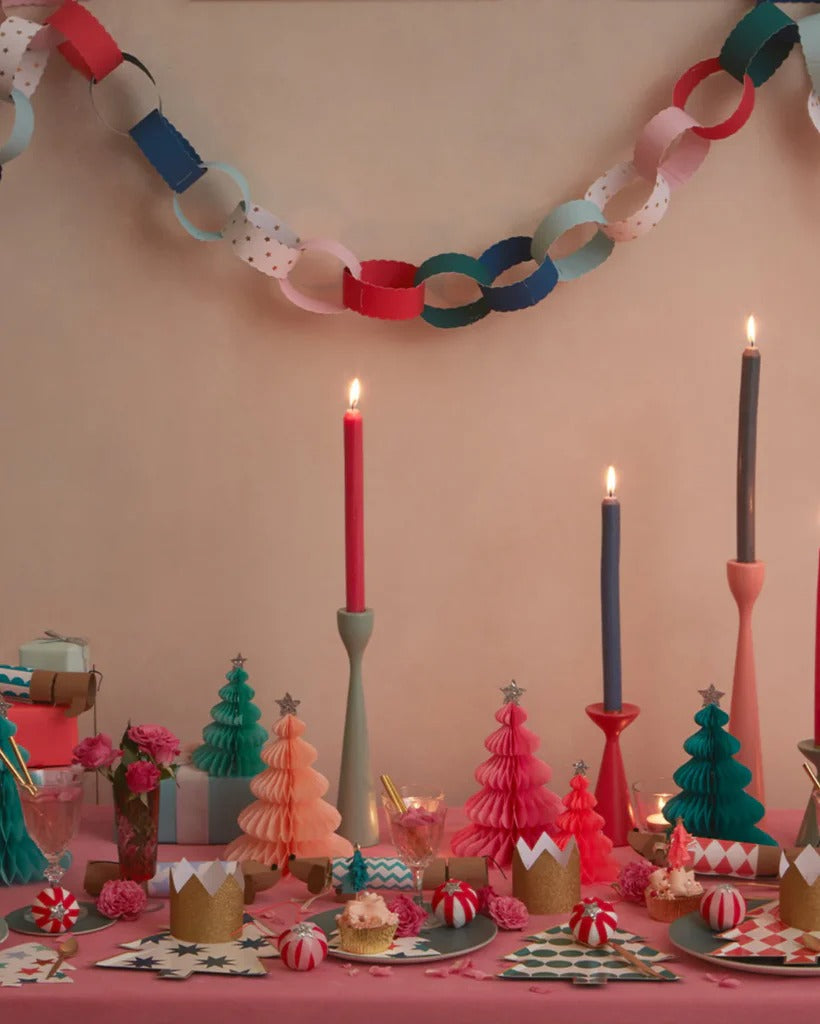Rainbow Forest Honeycomb Tree Decorations