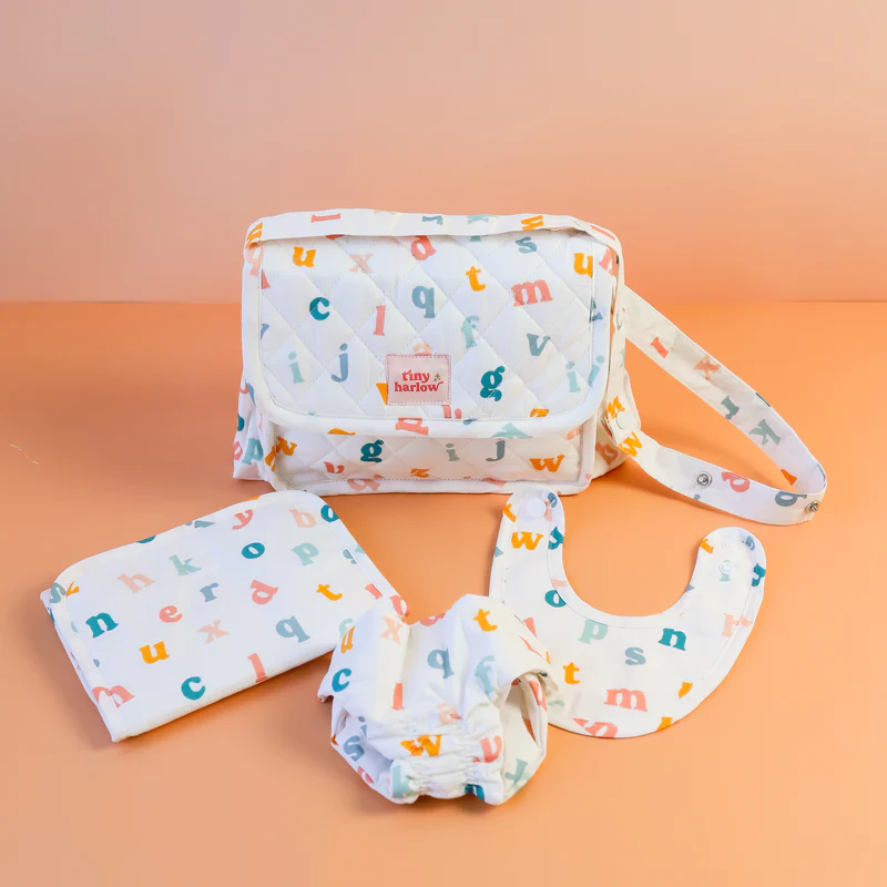 Alphabet Soup Nappy Bag Set