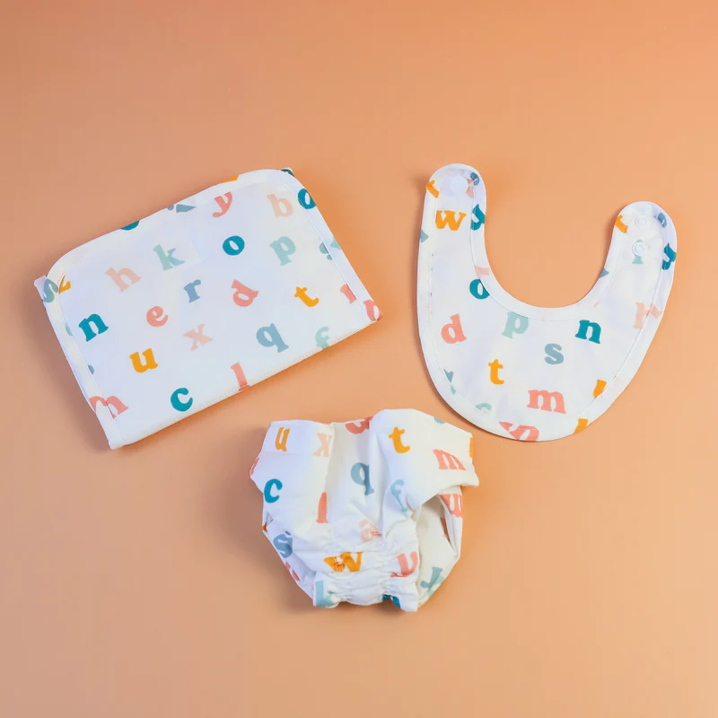 Alphabet Soup Nappy Bag Set
