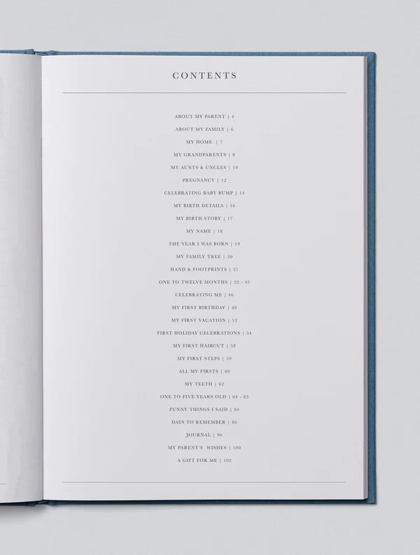 Birth to Five Years Baby Journal - Blue