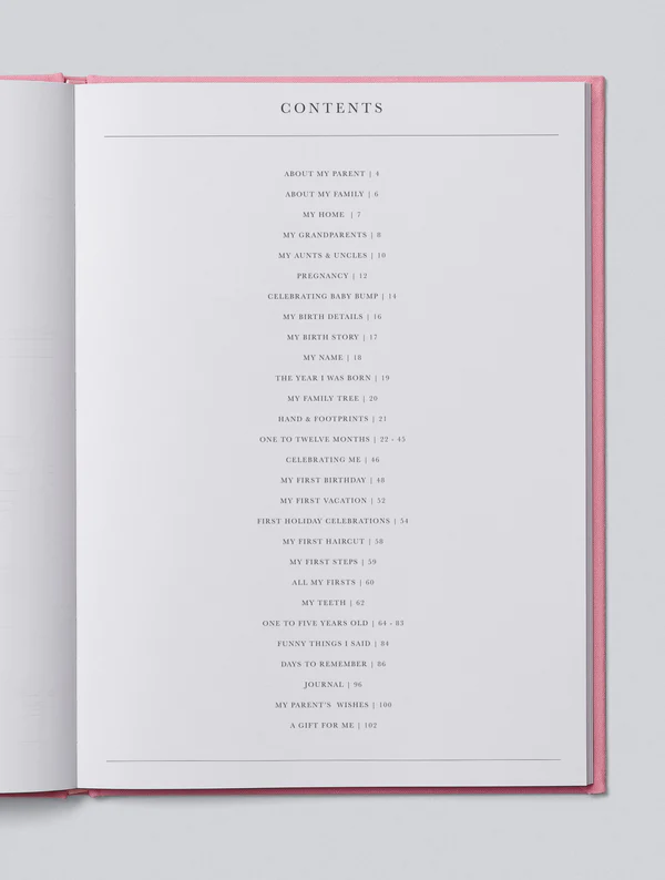 Birth to Five Years Baby Journal - Pink