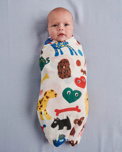 Cats & Dogs Bamboo Swaddle