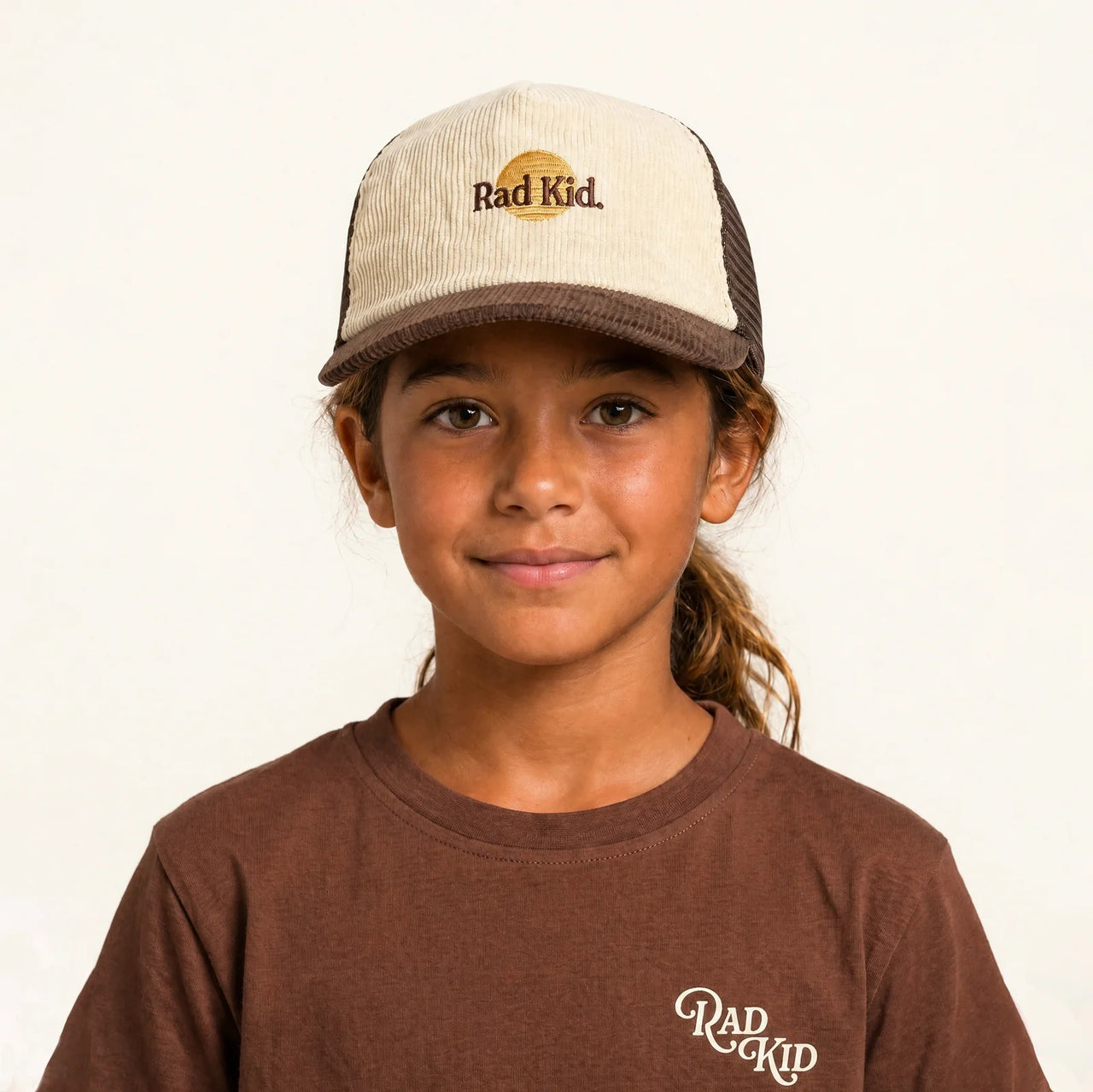 Rad Kid 2 Tone Cord Trucker Cap - Choc