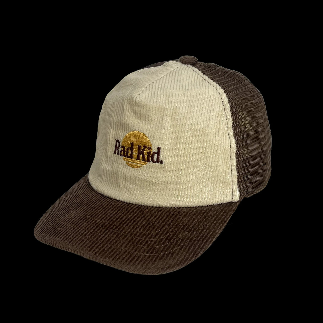Rad Kid 2 Tone Cord Trucker Cap - Choc