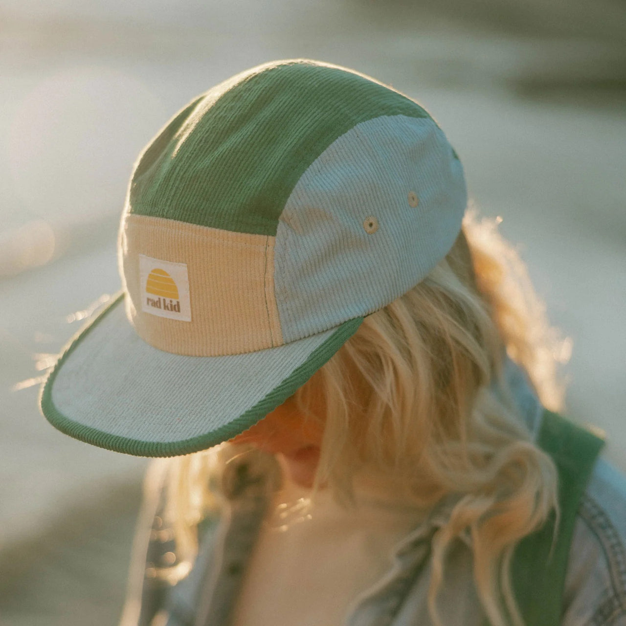 Rad Kid Five Panel Splice Cord Cap - Lagoon