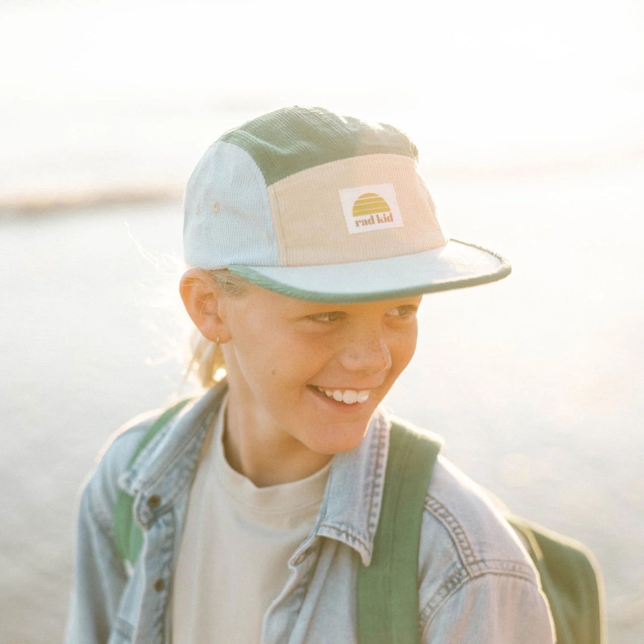 Rad Kid Five Panel Splice Cord Cap - Lagoon