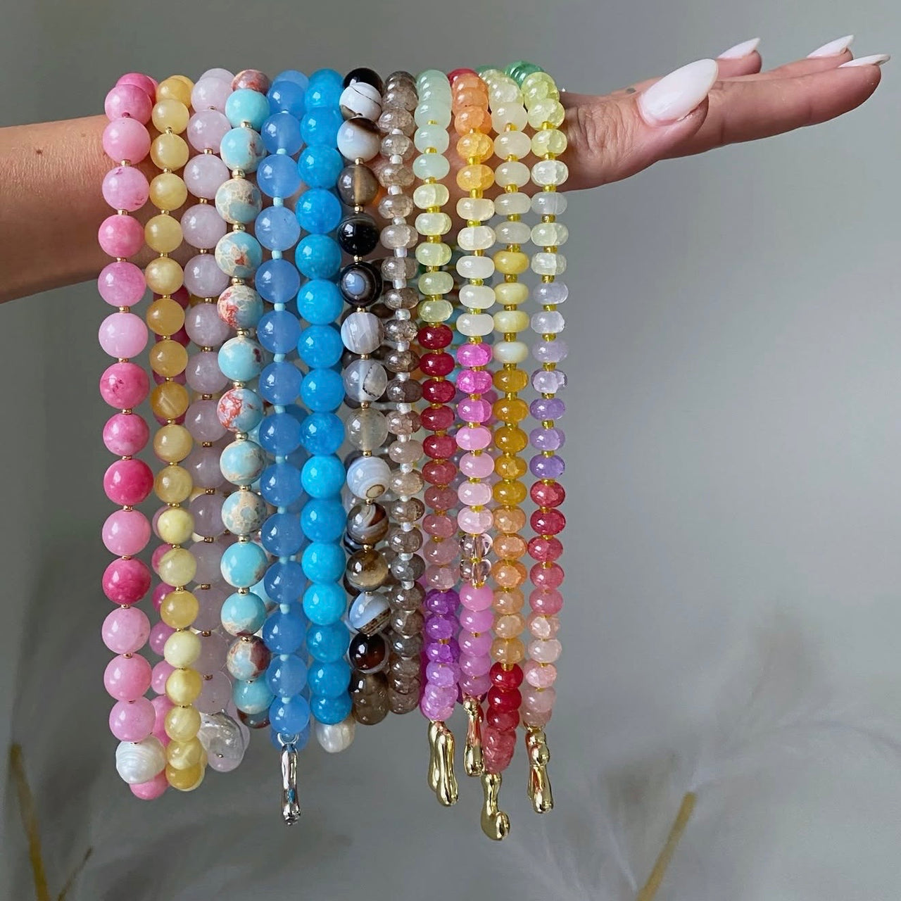 Watermelon Pink, with Pearl Chunky Bead Necklace