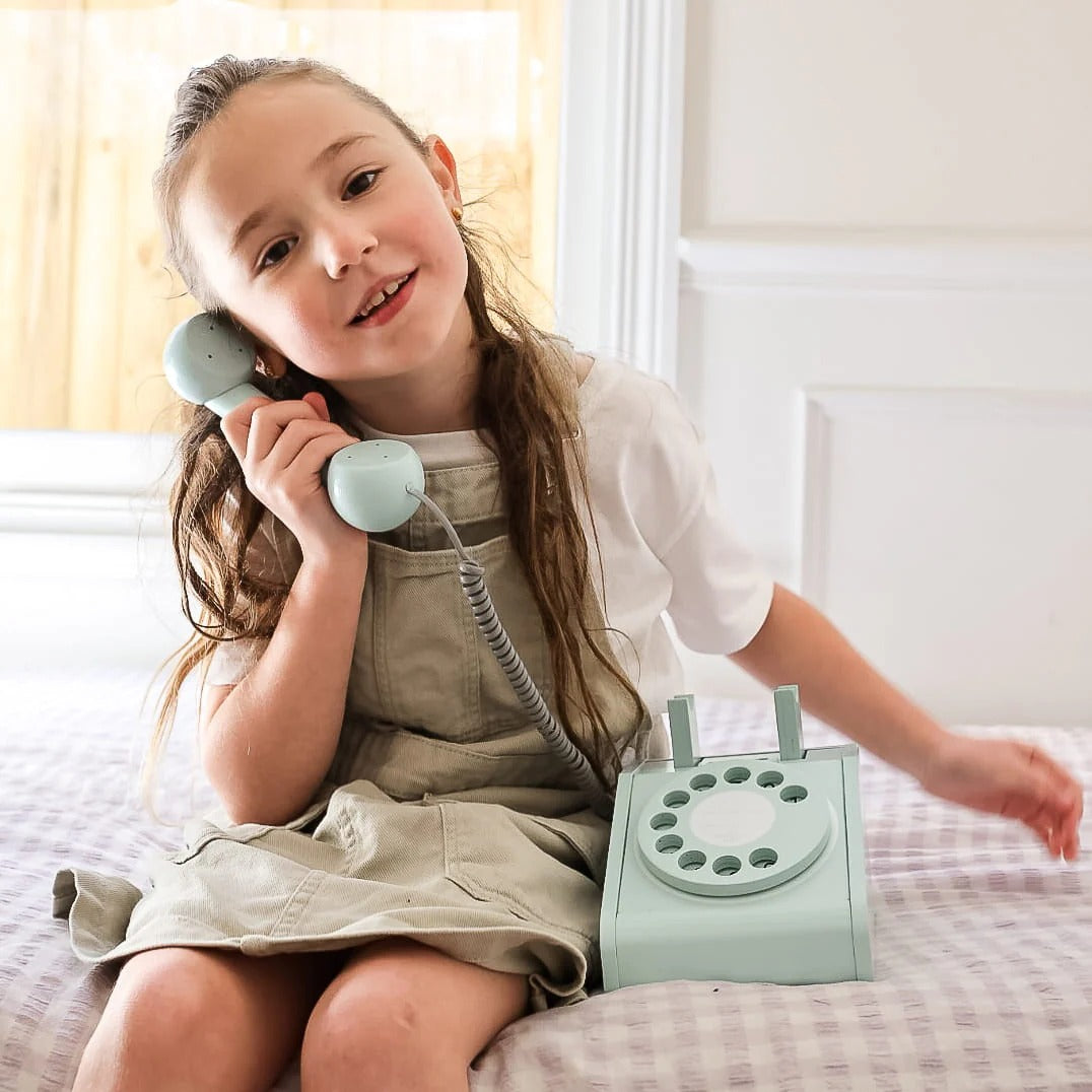 Imagine That Wooden Rotary Telephone