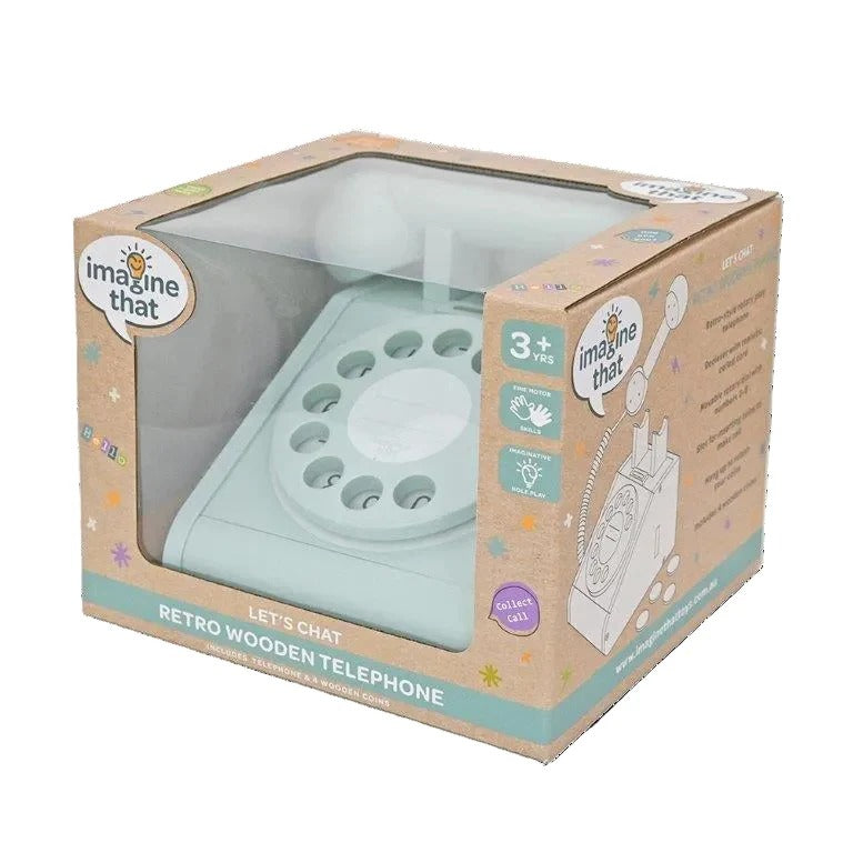 Imagine That Wooden Rotary Telephone