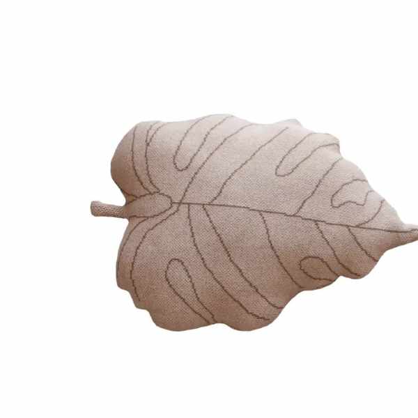 Knitted Cushion Baby Leaf - Beige