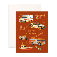 Thumbnail for Birthday Emergency Vehicles Greeting Card