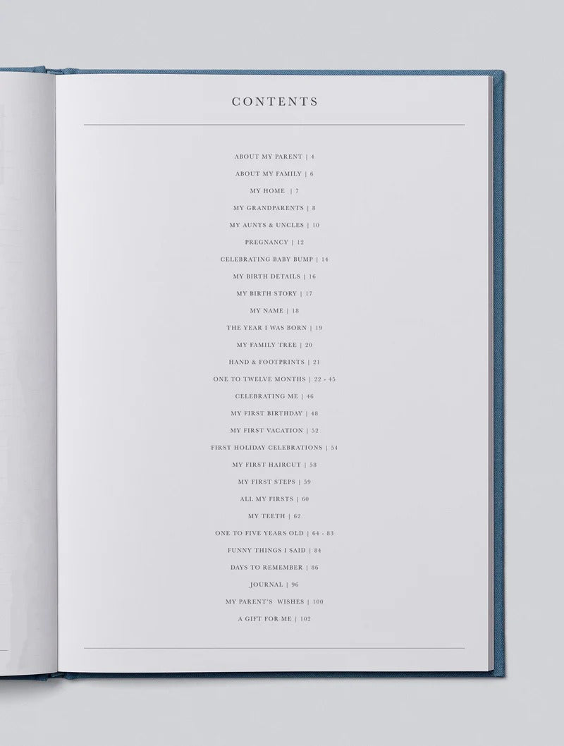 Birth to Five Years Baby Journal - Blue