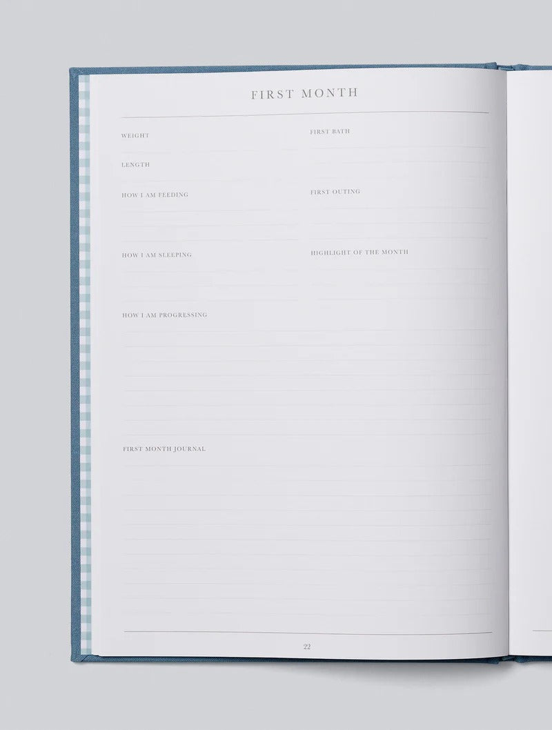 Birth to Five Years Baby Journal - Blue