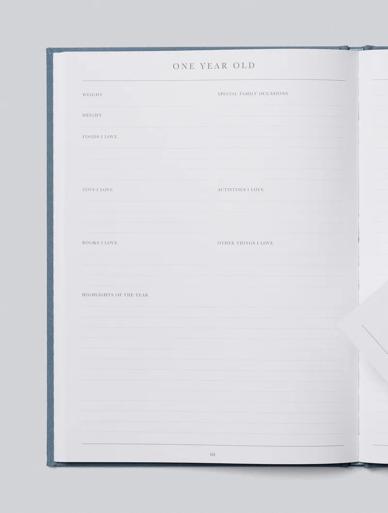 Birth to Five Years Baby Journal - Blue