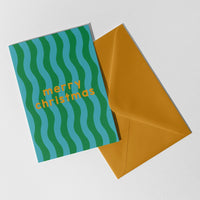 Thumbnail for Blue & Green Merry Christmas Christmas Card