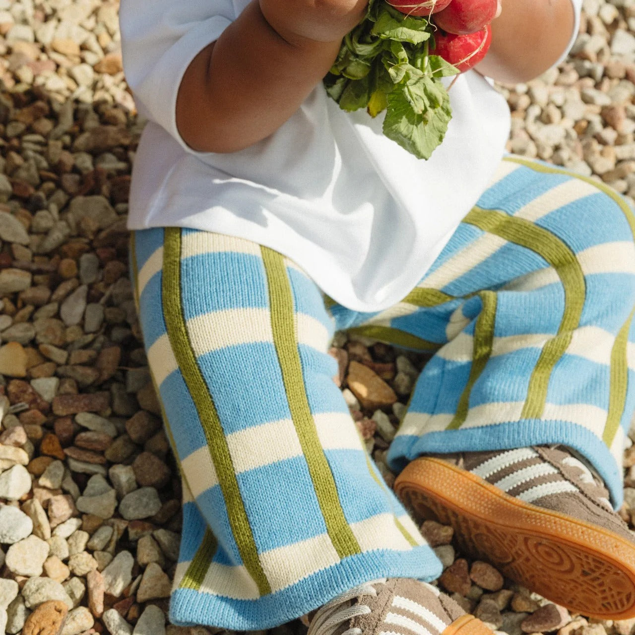 Check Knit Pants Bluebird