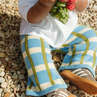 Thumbnail for Check Knit Pants Bluebird