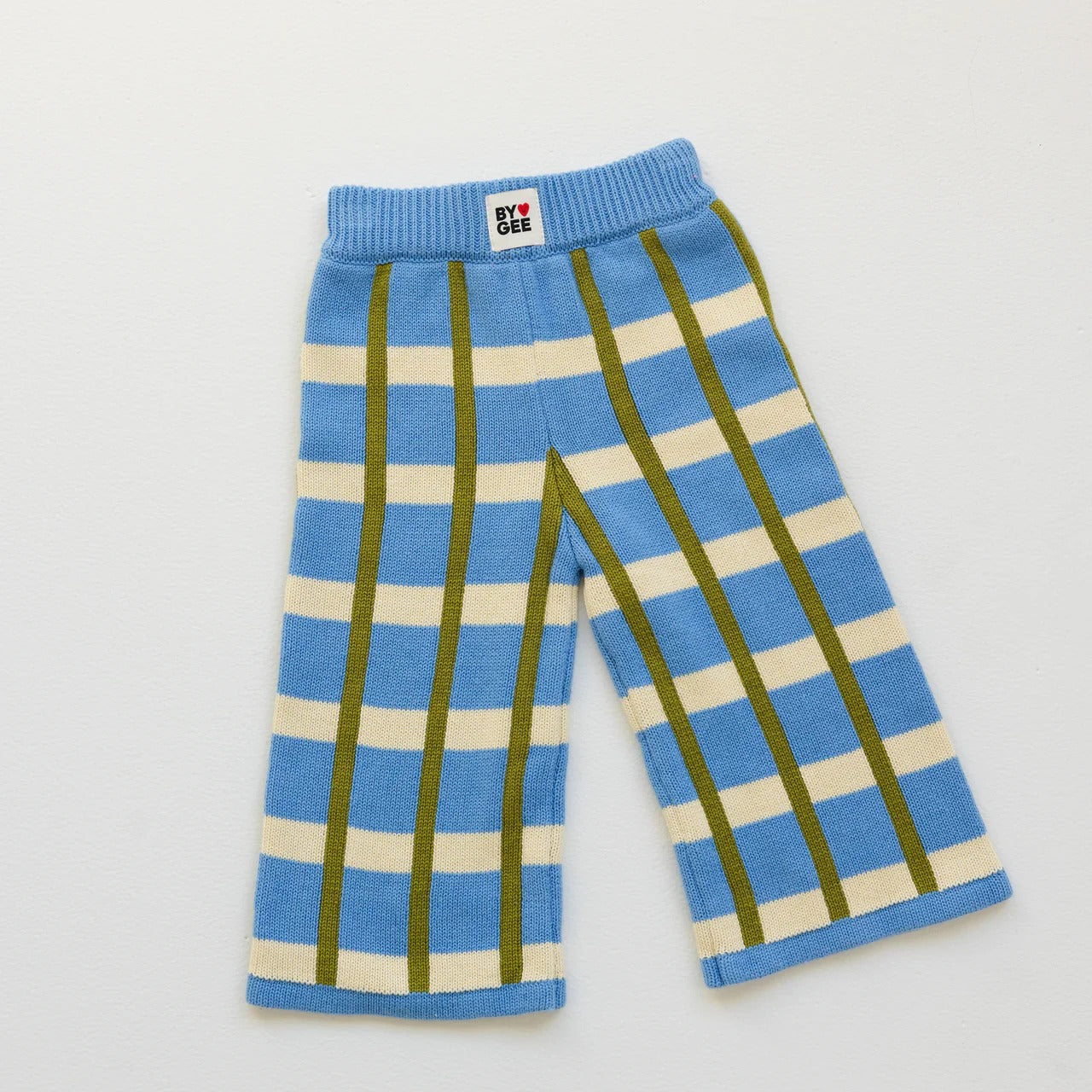 Check Knit Pants Bluebird