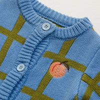 Thumbnail for Check Knit Romper Bluebird
