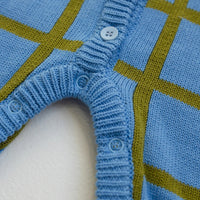 Thumbnail for Check Knit Romper Bluebird