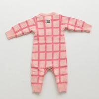 Thumbnail for Check Knit Romper Peony