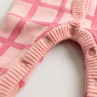 Thumbnail for Check Knit Romper Peony
