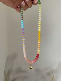 Thumbnail for Multicolour Initial L Chunky Bead Necklace