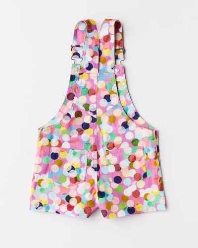 Confetti Pink Cotton Drill Short Overalls