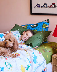 Thumbnail for Crocodile Rock Blue Organic Cotton Pillowcase