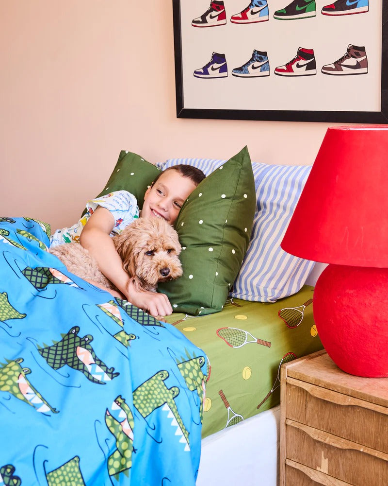 Crocodile Rock Blue Organic Cotton Quilt Cover (Copy)