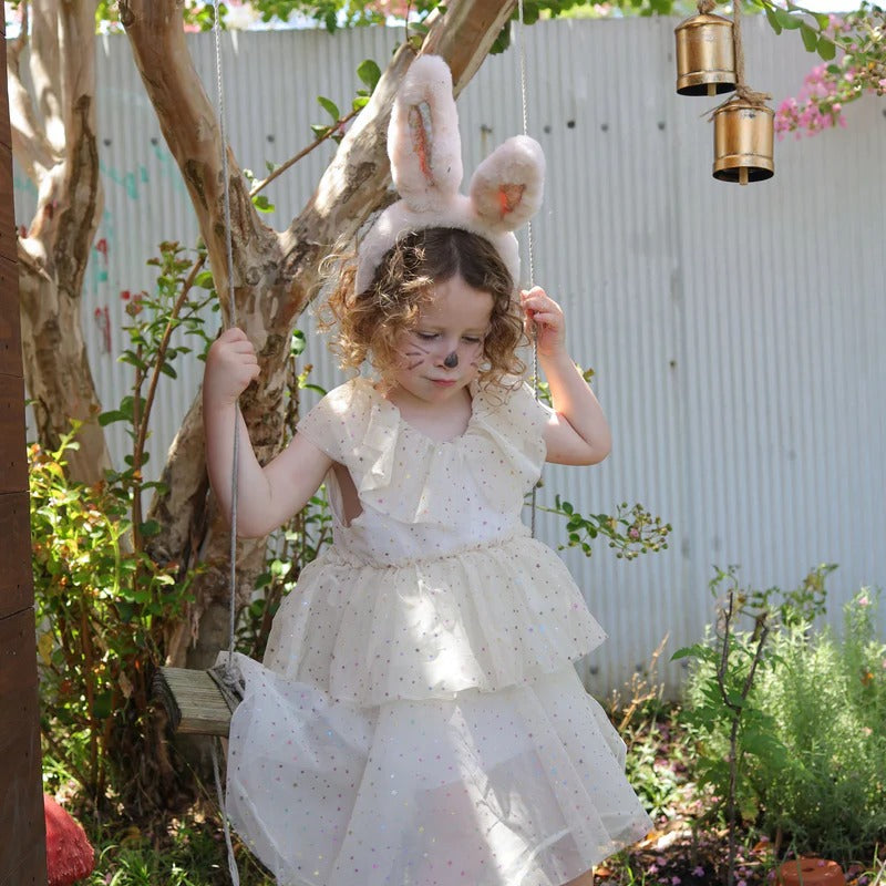 Fluffy Bunny Headband Pink