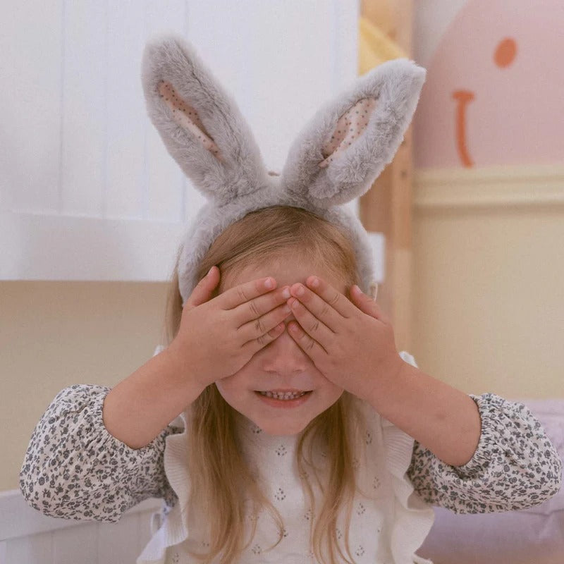 Fluffy Bunny Headband Smoke