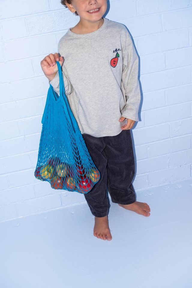 Organic Fruit Salad LS Tee Grey Marle