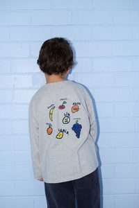 Thumbnail for Organic Fruit Salad LS Tee Grey Marle
