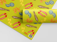 Thumbnail for Green Postcard Pattern Gift Wrap
