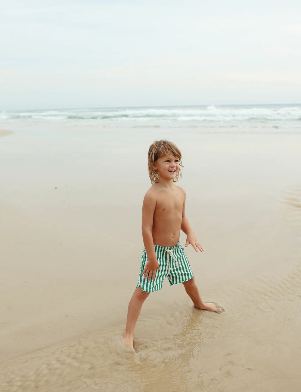 Striped Boardshort Green