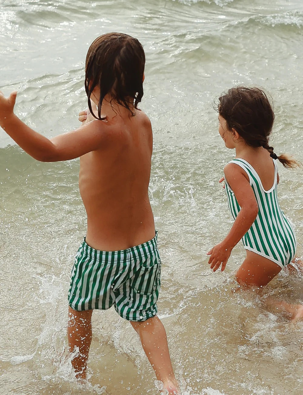 Striped Boardshort Green