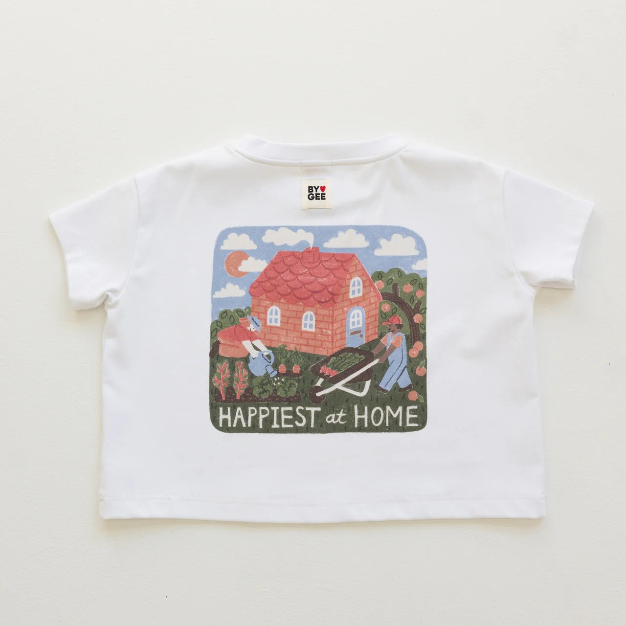 Happy at Home Oversized Boxy Tee White