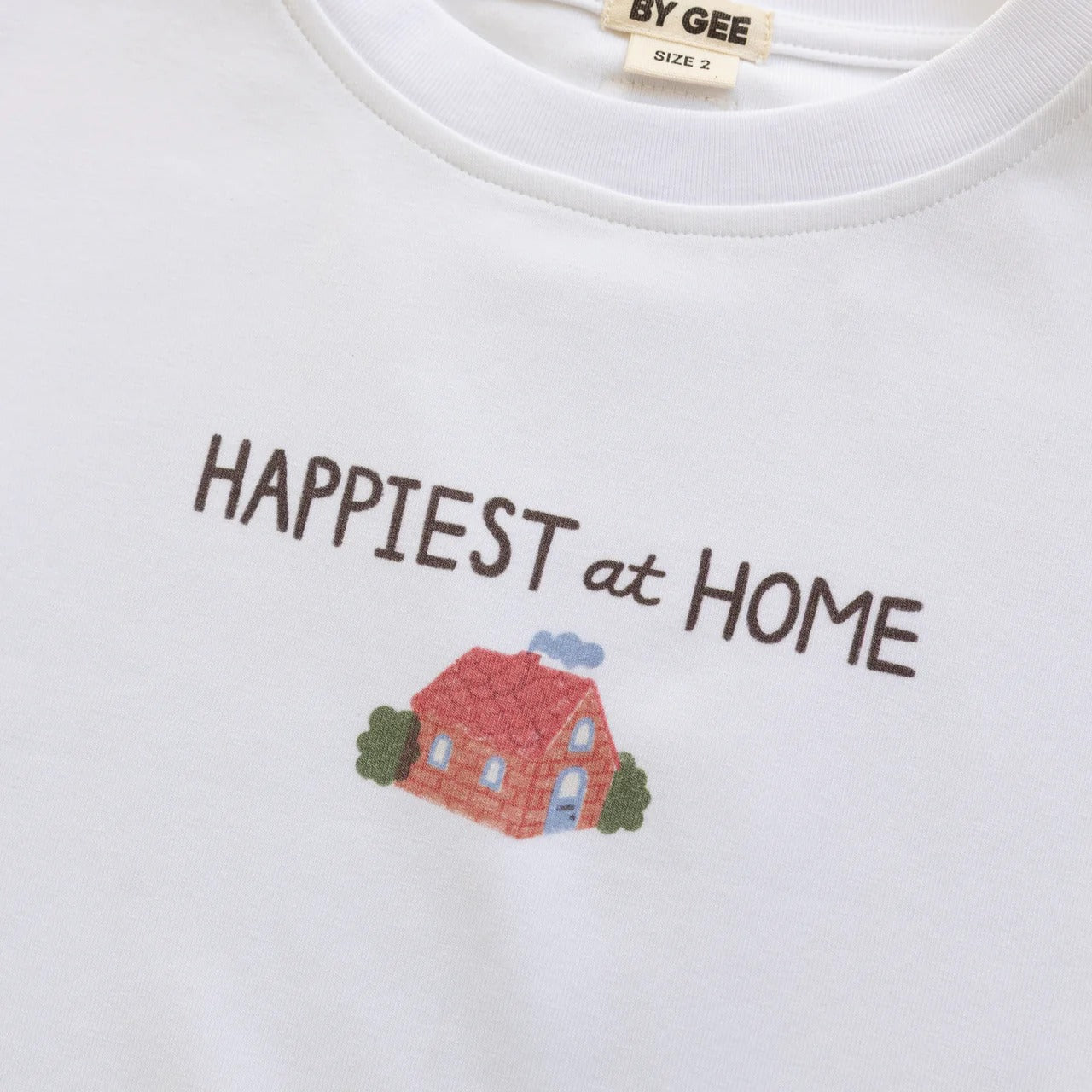 Happy at Home Oversized Boxy Tee White