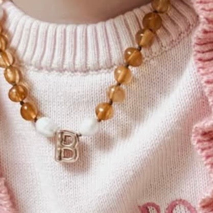 Honey Baltic Amber Baby Necklace NO LETTER