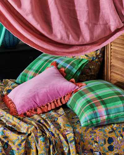 Jewel of The Nile Tartan Linen Pillowcase