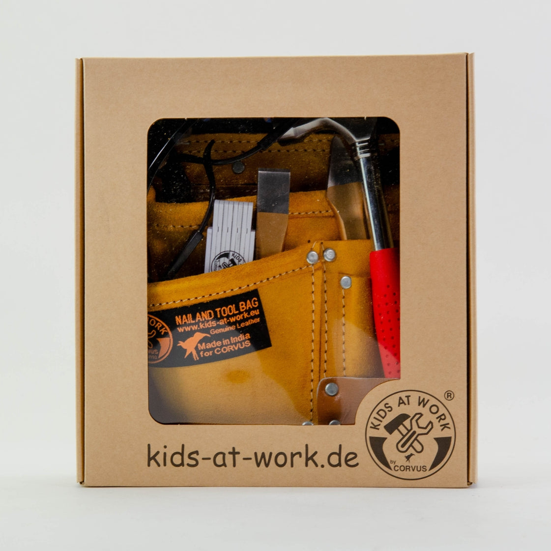 Kids at Work Leather Tool Belt with Tools Set x 3
