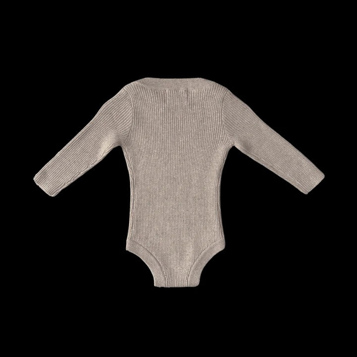 Organic Speckle Essential Knit Bodysuit Oatmilk