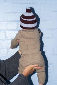 Thumbnail for Organic Speckle Essential Knit Bodysuit Oatmilk